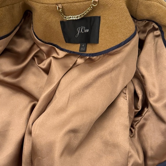 J crew women’s Tan Double-Breasted Coat size 4 - Picture 4 of 5